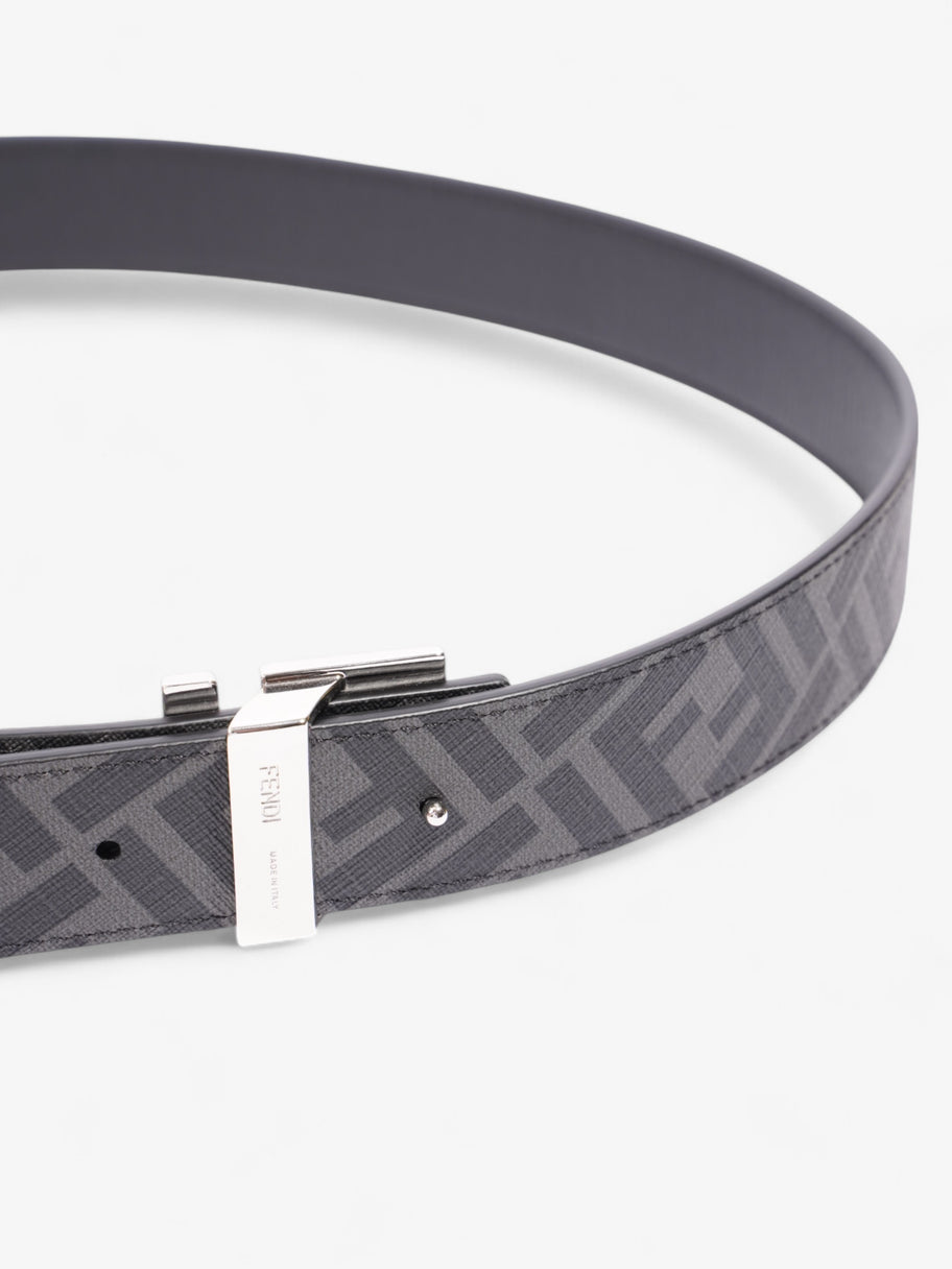 Fendi FF Reversible Belt Black / Grey / Silver Canvas 95cm / 38