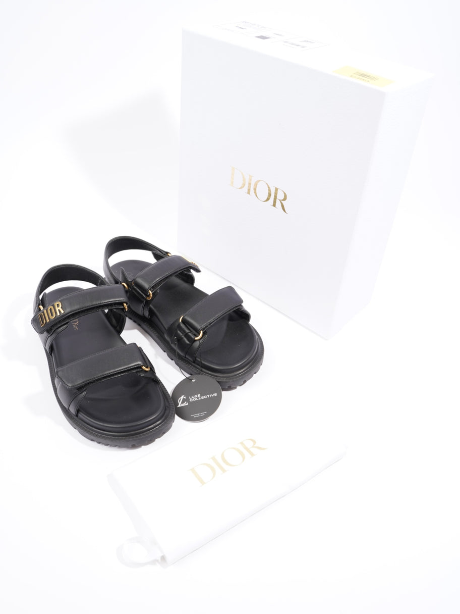 Christian Dior Dioract Sandals Black / Gold Leather EU 39.5 UK 6.5 Image 10