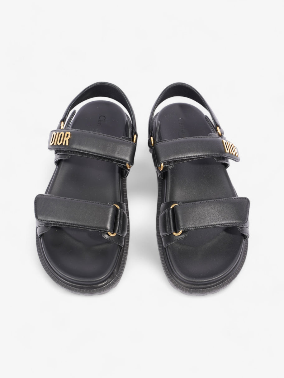 Christian Dior Dioract Sandals Black / Gold Leather EU 39.5 UK 6.5 Image 8