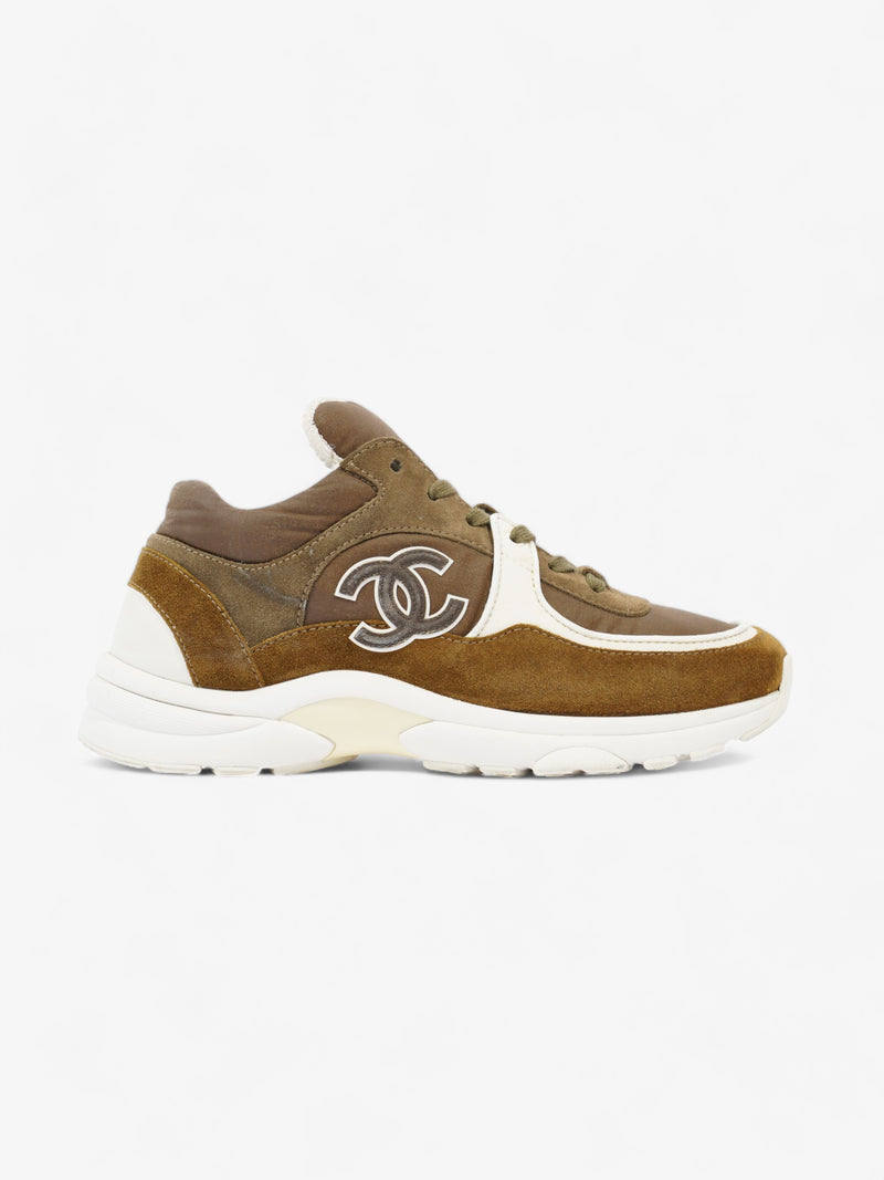  CC Logo Sneakers Brown / White Suede EU 37 UK 4