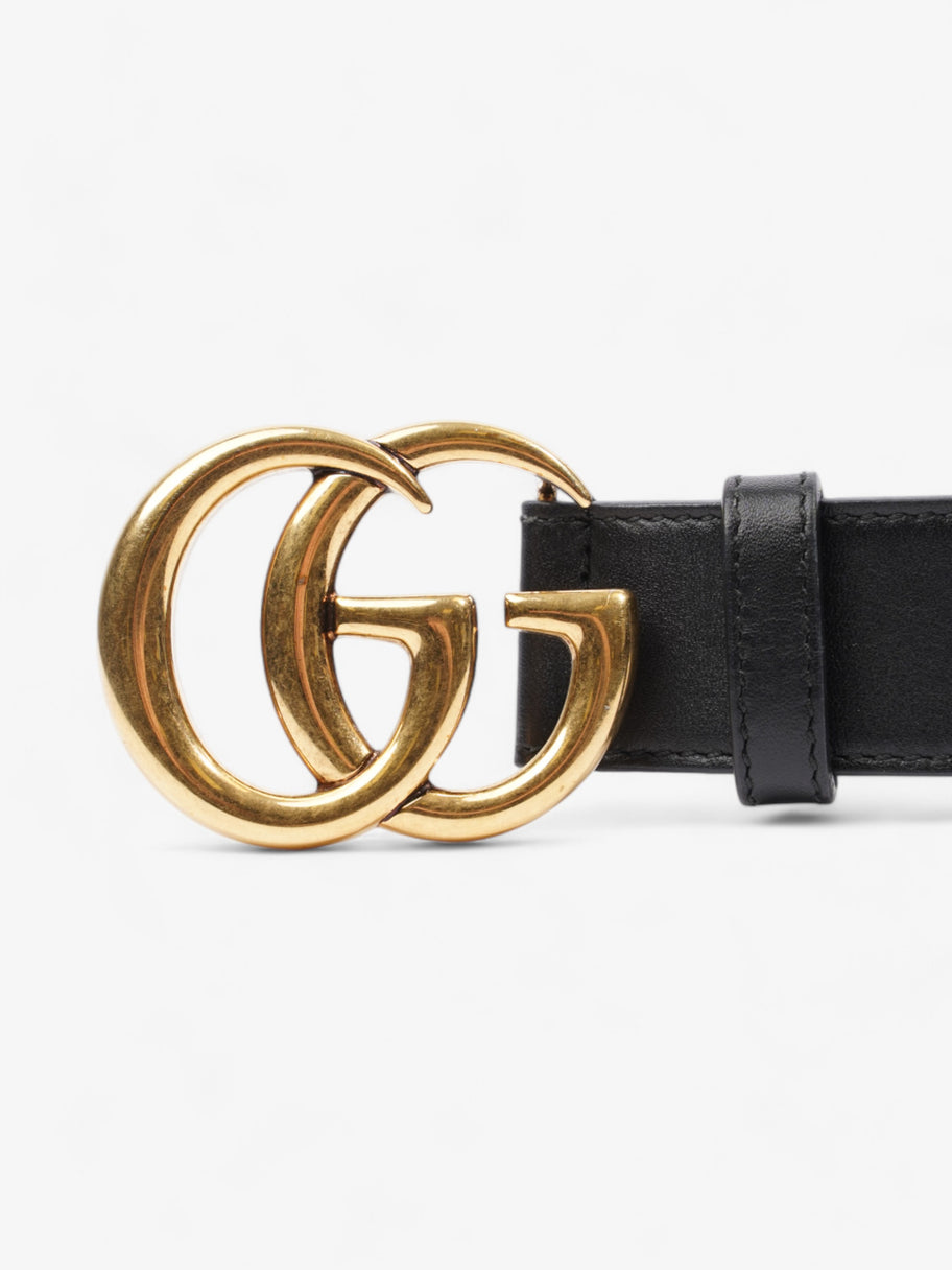 Gucci GG Marmont Belt Black / Gold Leather 70cm / 28