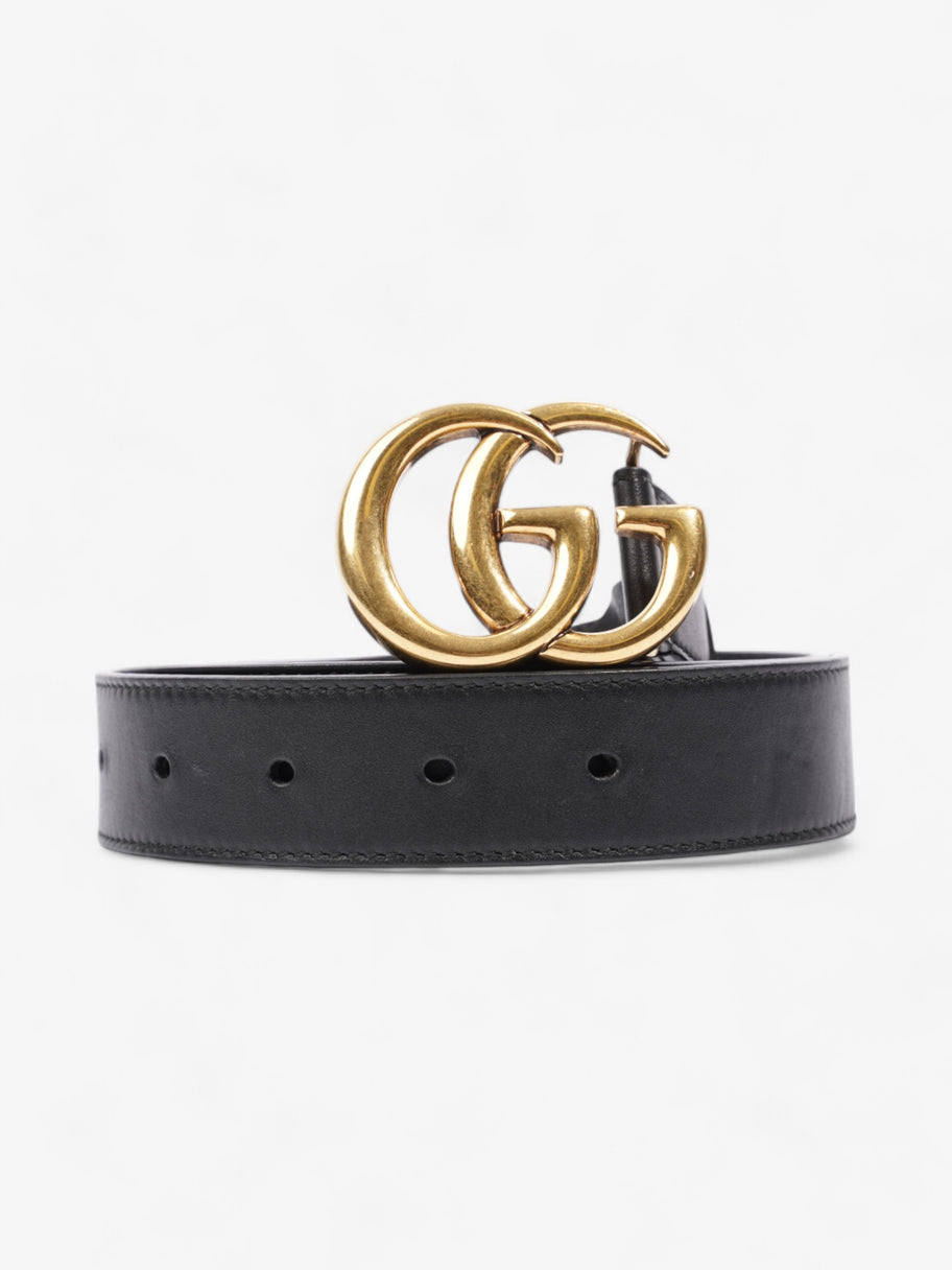 Gucci GG Marmont Belt Black / Gold Leather 70cm / 28