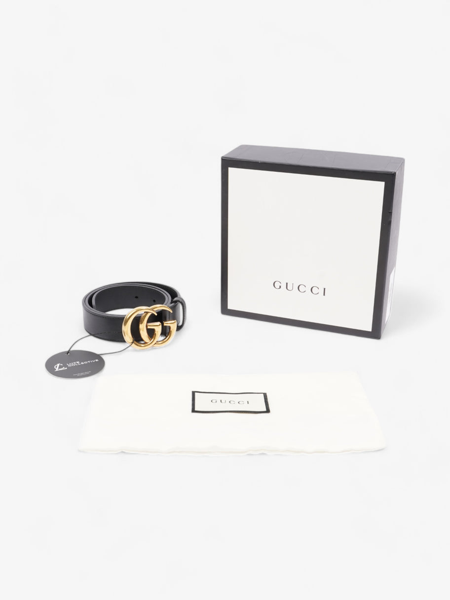 Gucci GG Marmont Belt Black / Gold Leather 70cm / 28