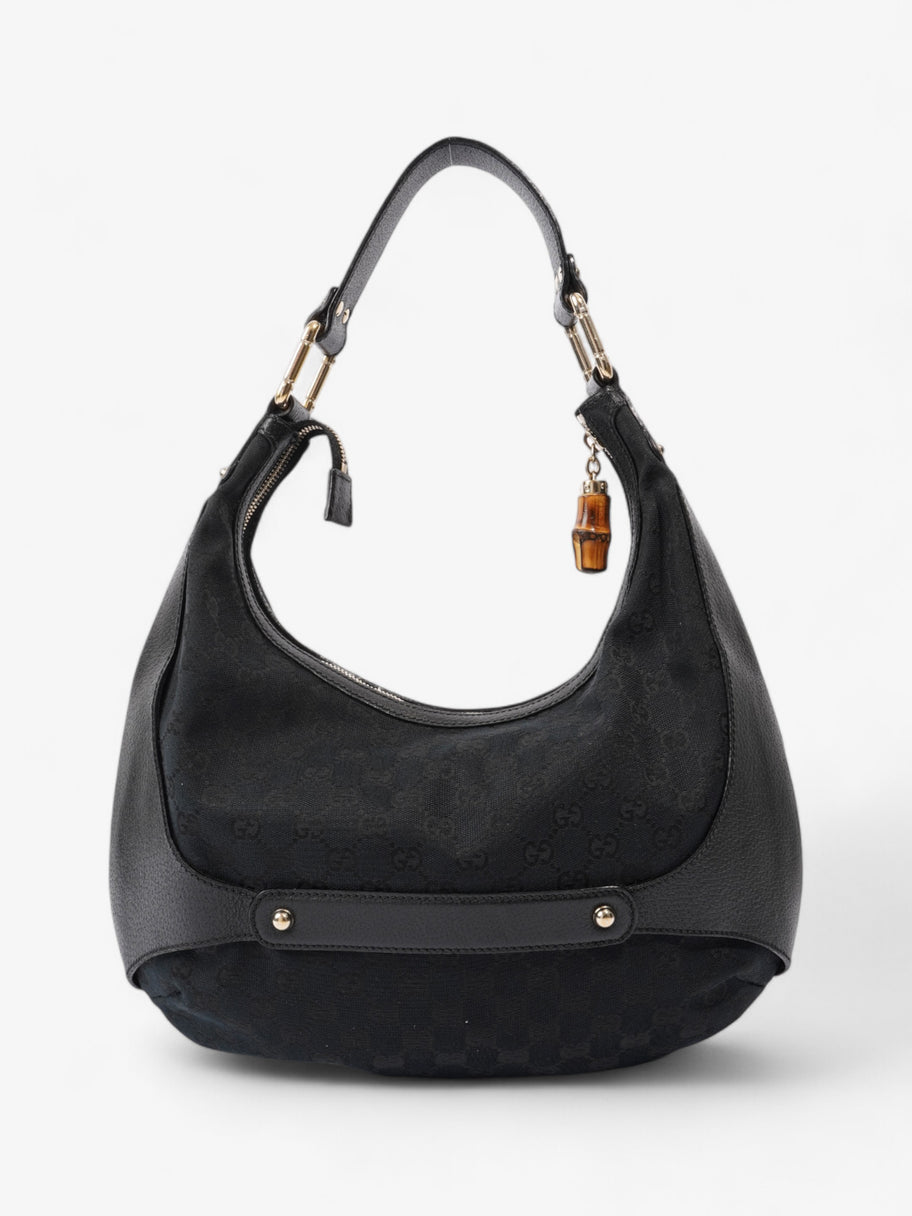 Gucci Amalfi Horsebit Hobo GG Supreme / Black / Brown Canvas Image 4