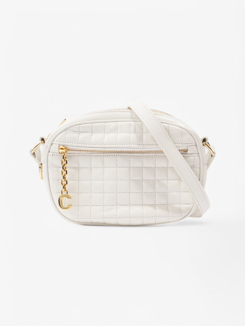  Celine C Charm Crossbody White Leather