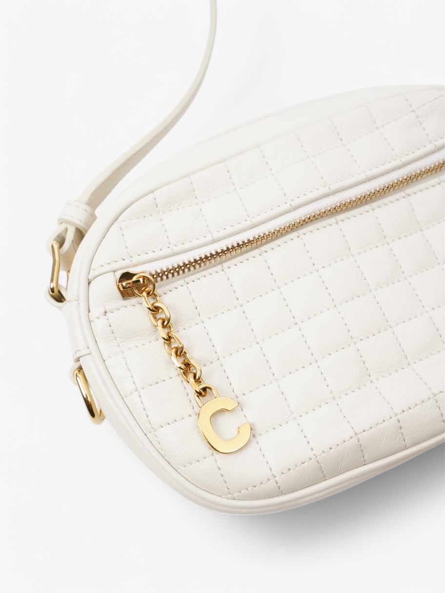 Celine C Charm Crossbody White Leather Image 7