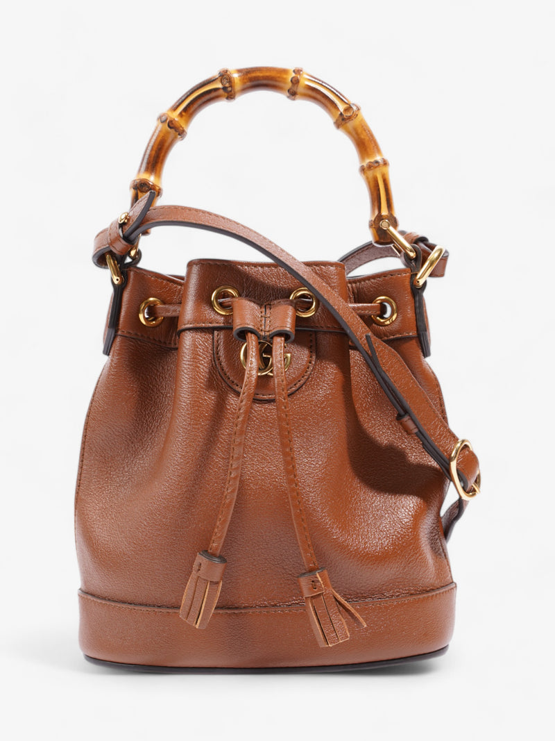  Gucci Diana Bucket Bag Brown Leather Mini