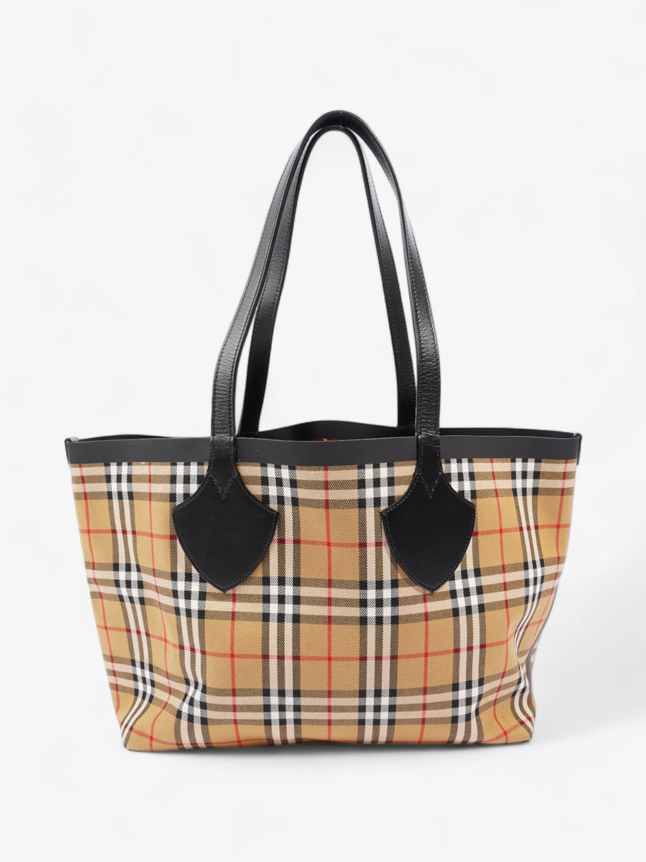 Burberry Reversible Giant Tote Vintage Check Canvas Image 4