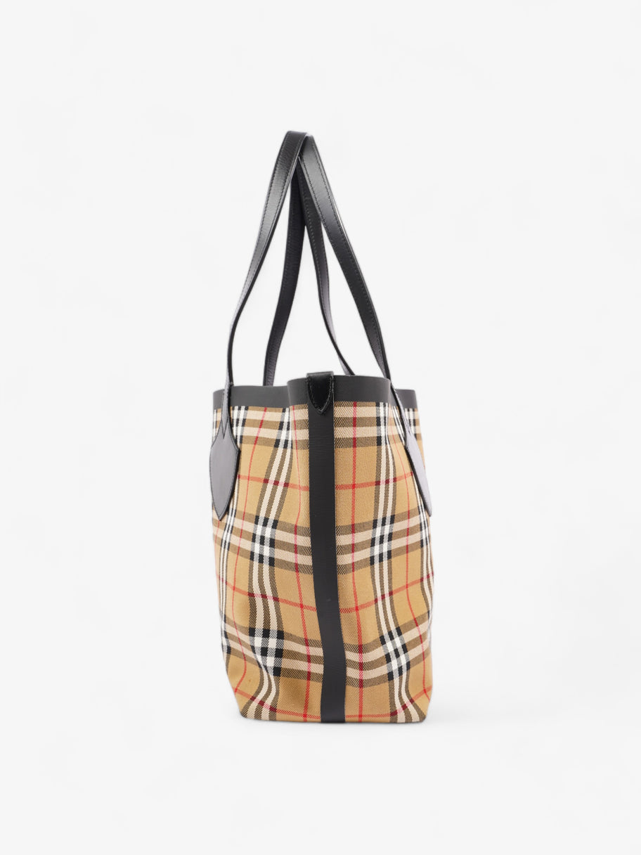 Burberry Reversible Giant Tote Vintage Check Canvas Image 5