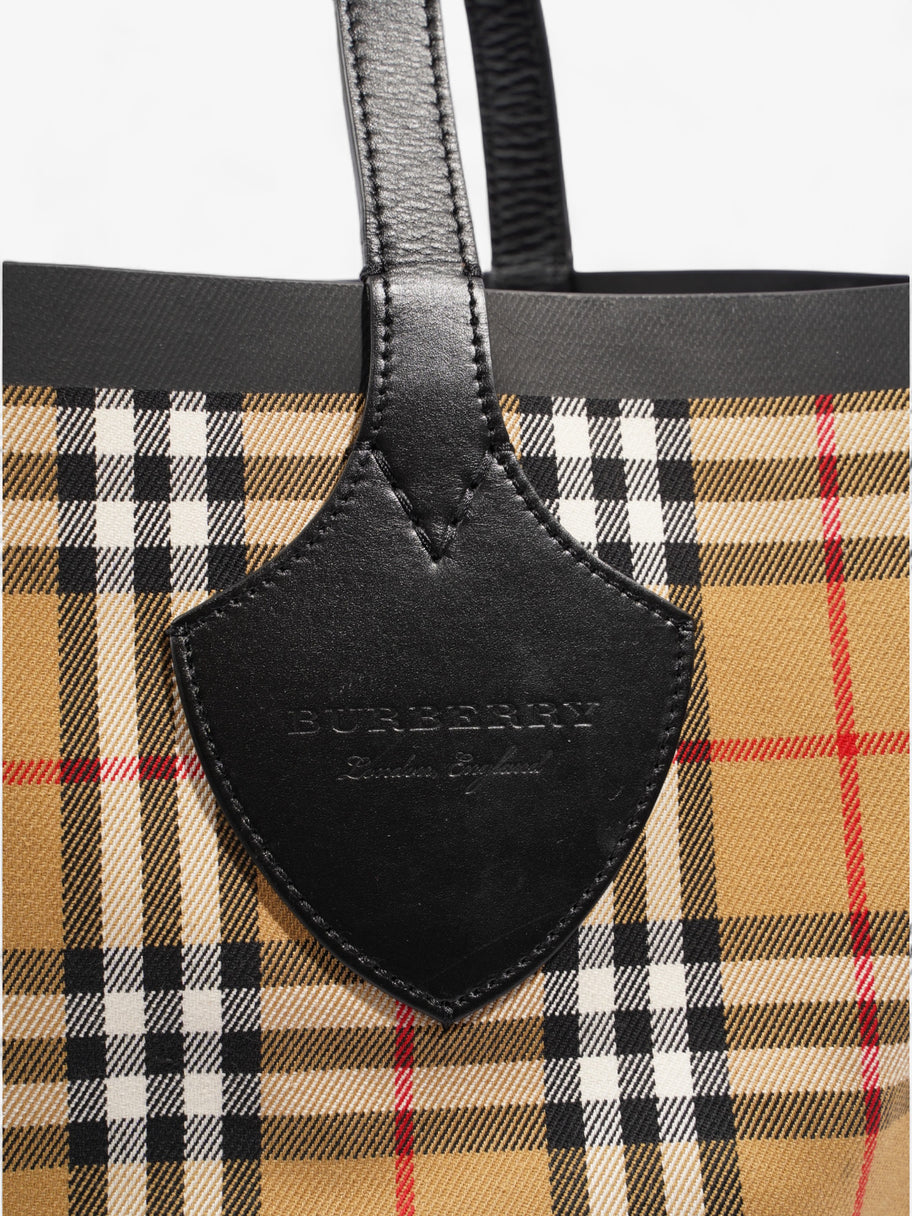 Burberry Reversible Giant Tote Vintage Check Canvas Image 9