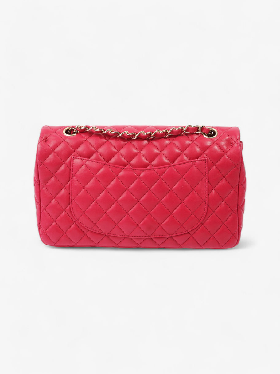 Chanel Classic Single Flap Bag with Valentines Hearts Raspberry Lambskin Leather Image 4