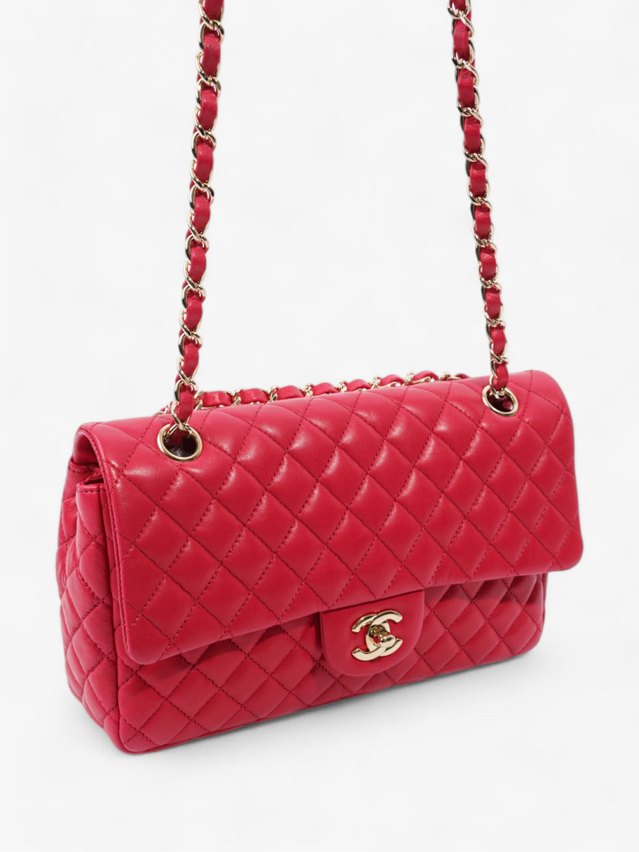 Chanel Classic Single Flap Bag with Valentines Hearts Raspberry Lambskin Leather Image 7