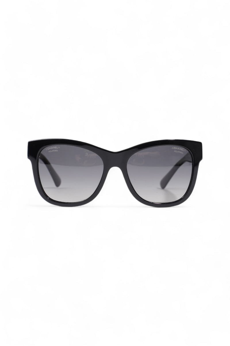  Chanel Polarized Sunglasses Black Acetate 140mm