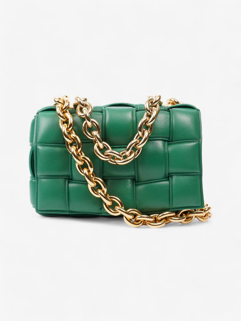  Bottega Veneta Padded Chain Cassette Green Intrecciato Leather