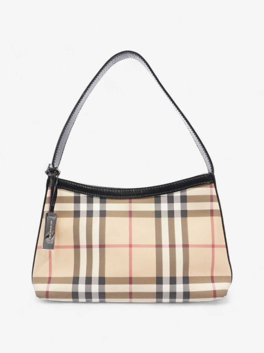 Burberry Check Shoulder Bag Nova Check / Black Coated Canvas Image 1