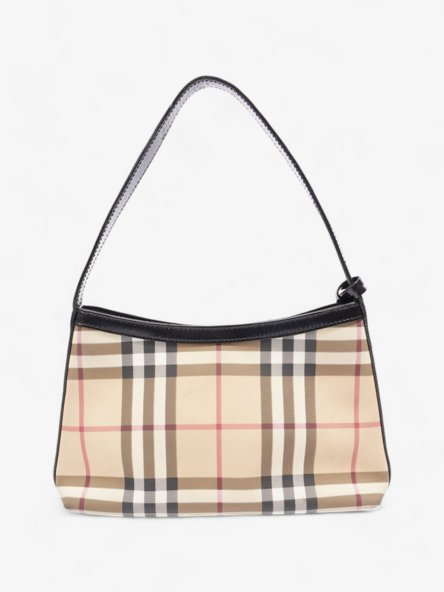 Burberry Check Shoulder Bag Nova Check / Black Coated Canvas Image 4