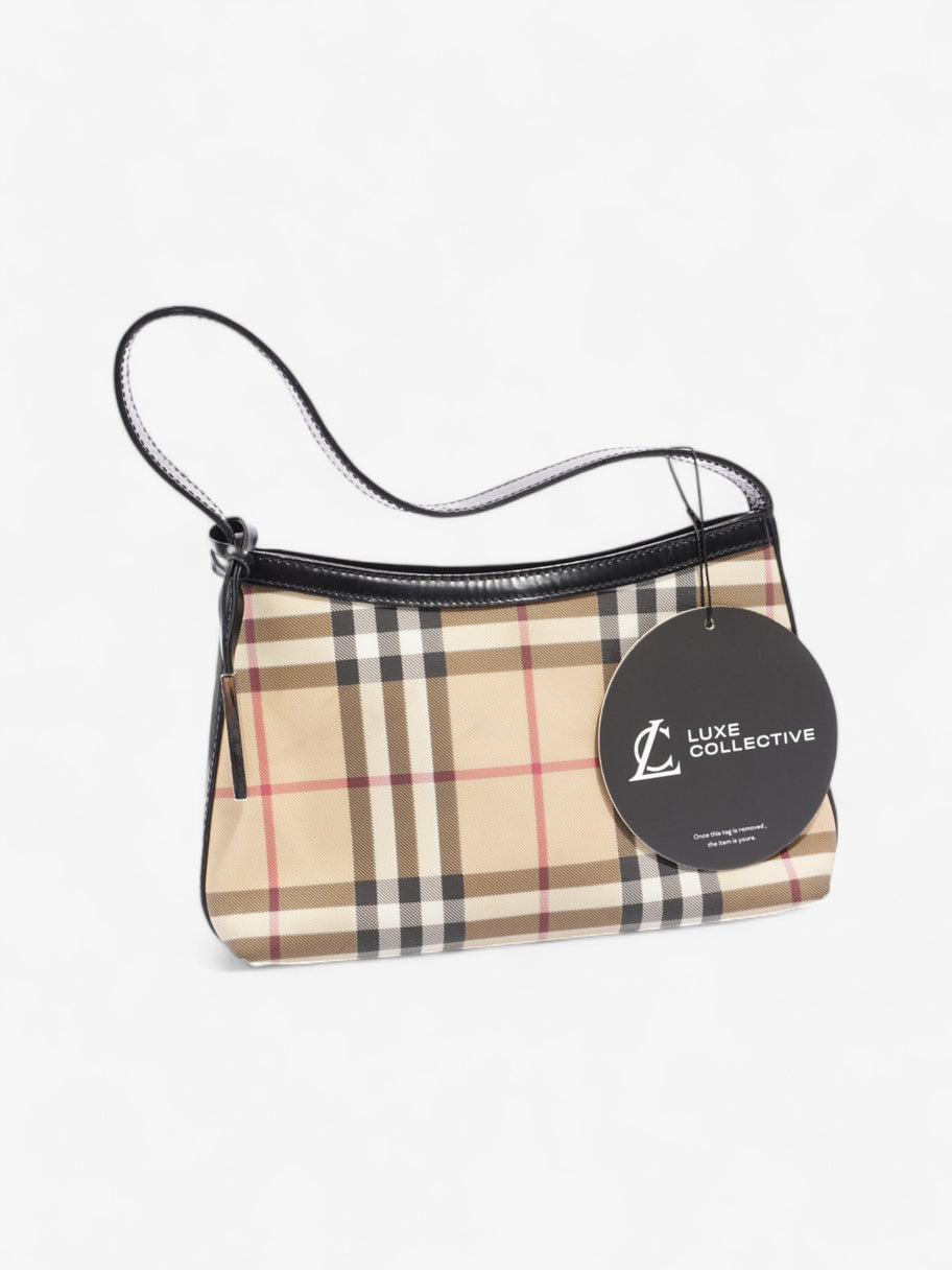 Burberry Check Shoulder Bag Nova Check / Black Coated Canvas Image 9