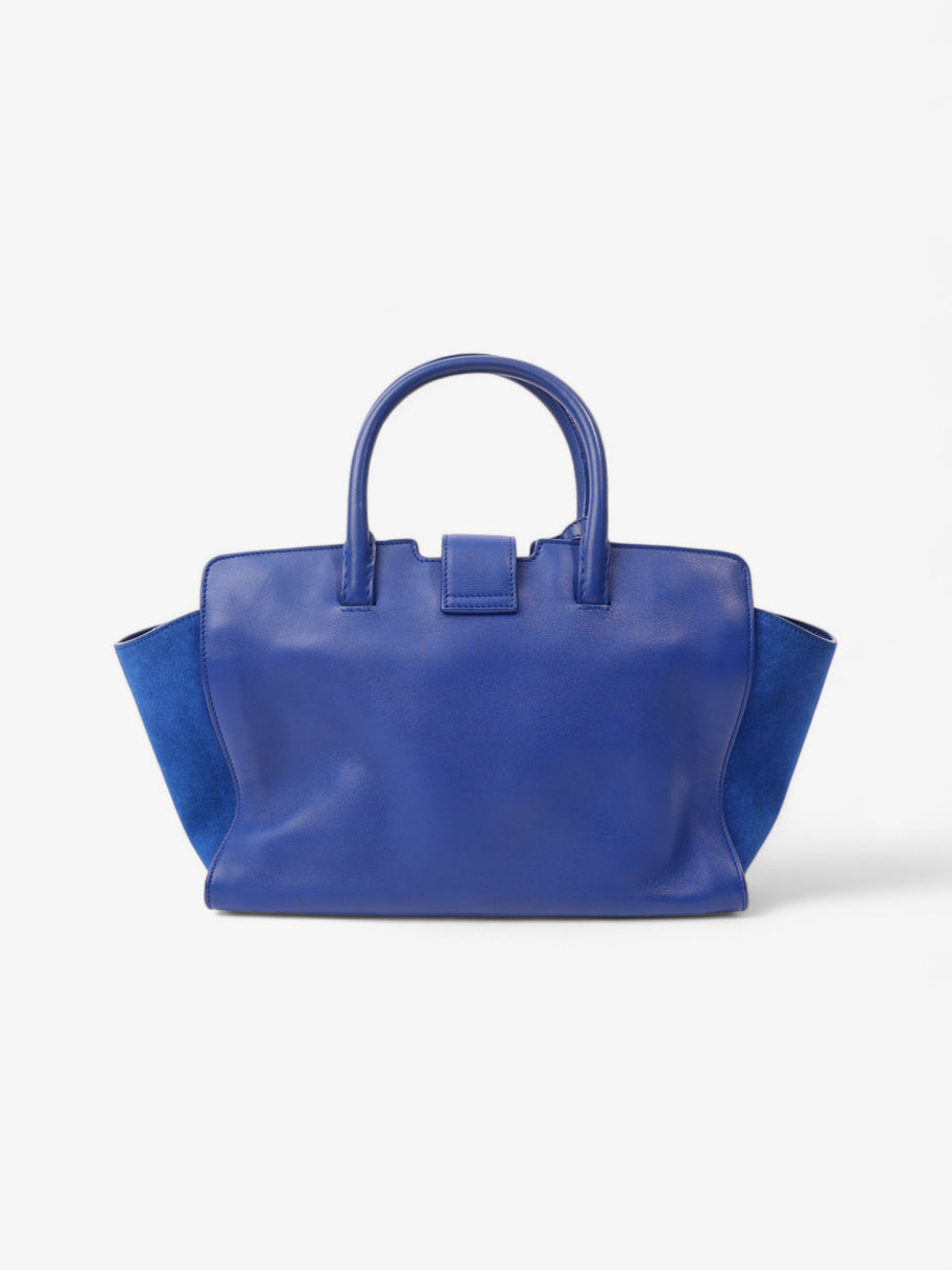 Saint Laurent Downtown Cabas Tote Bag Blue Leather Small Image 4