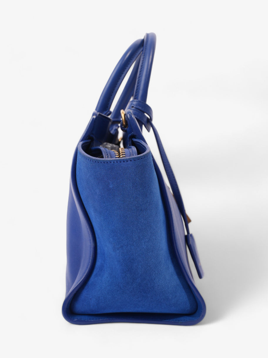 Saint Laurent Downtown Cabas Tote Bag Blue Leather Small Image 5