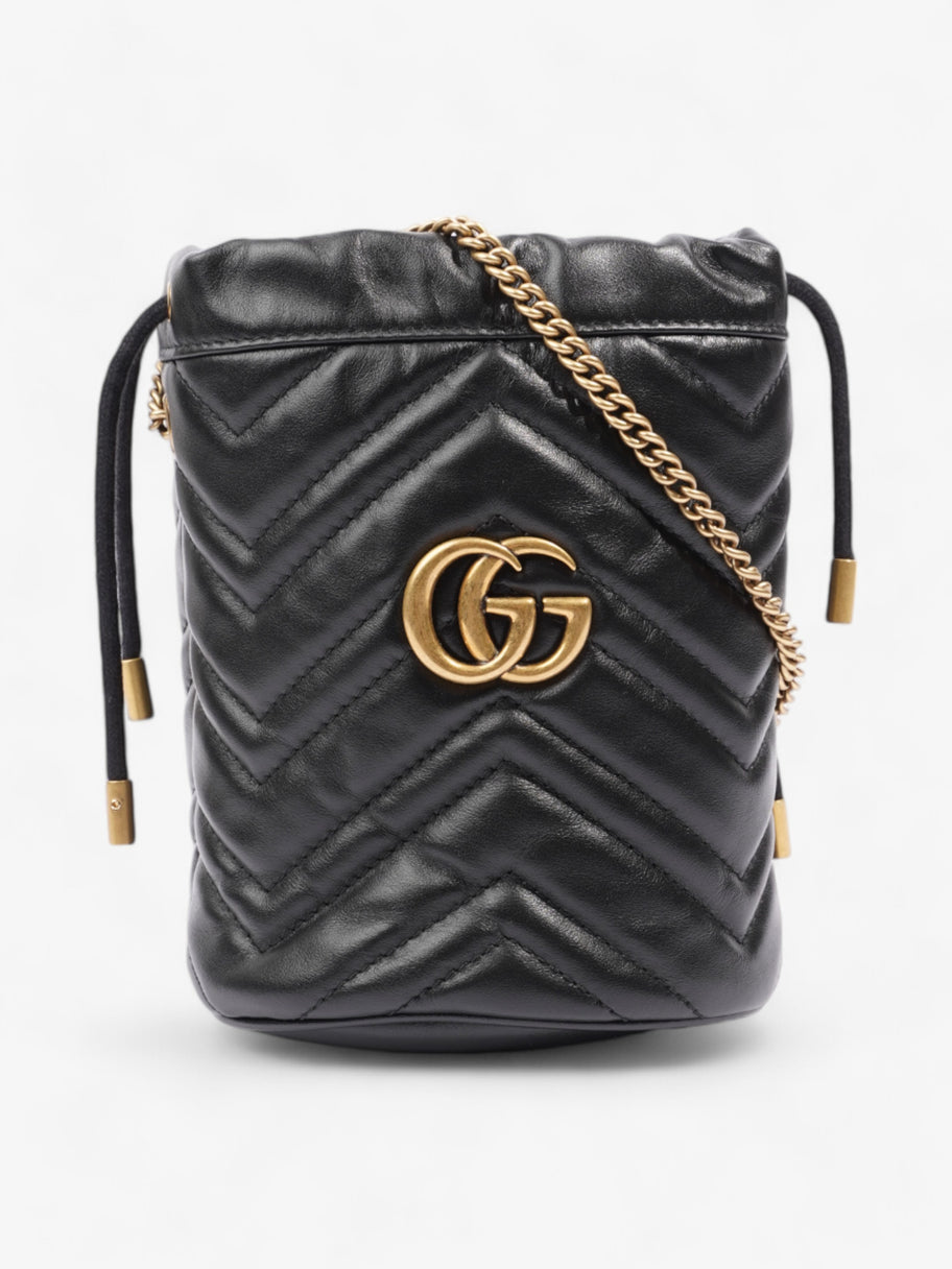 Gucci GG Marmont Bucket Bag Black Matelasse Leather Image 1