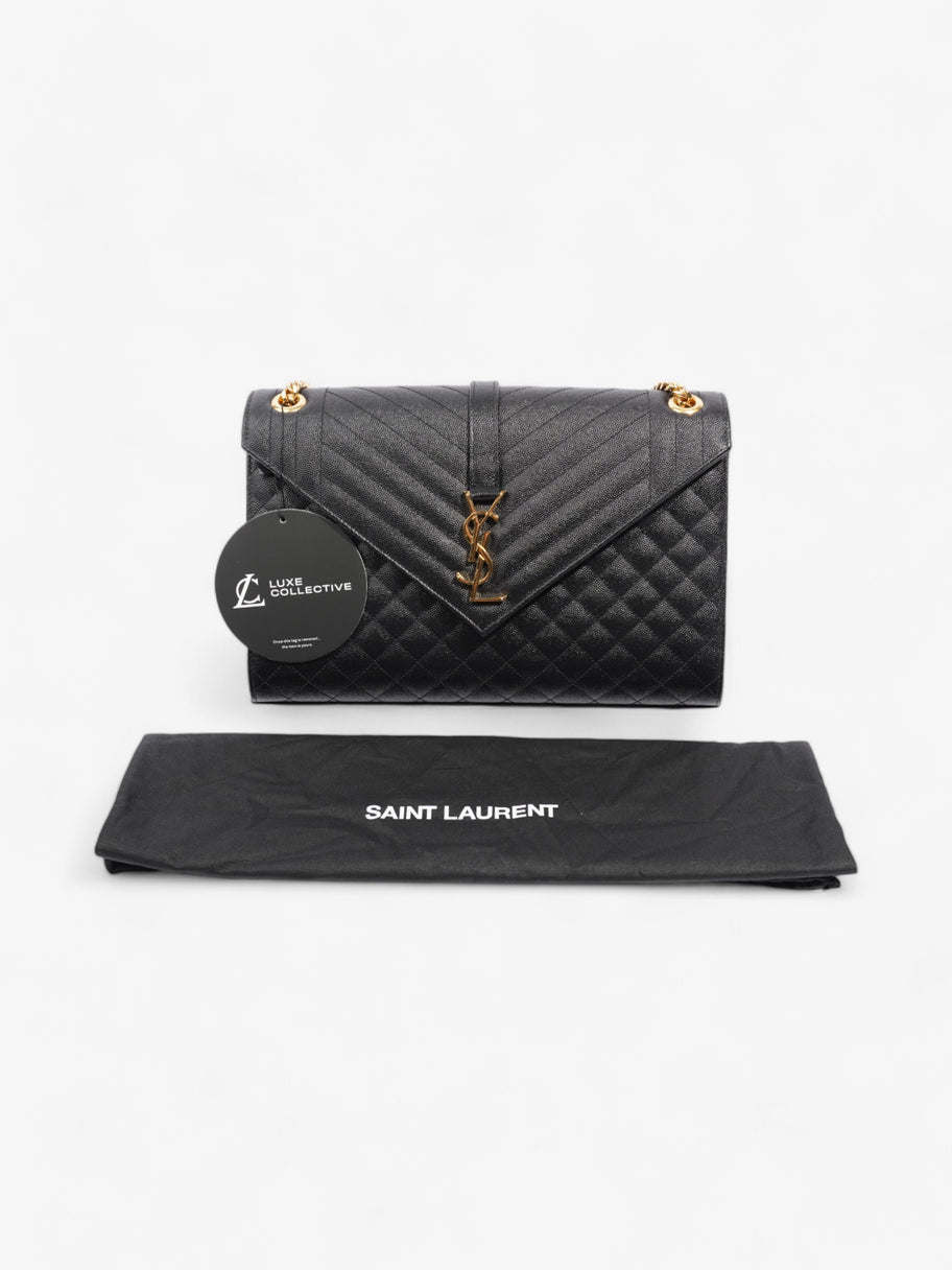 Saint Laurent Envelope Black Calfskin Leather Large Image 10