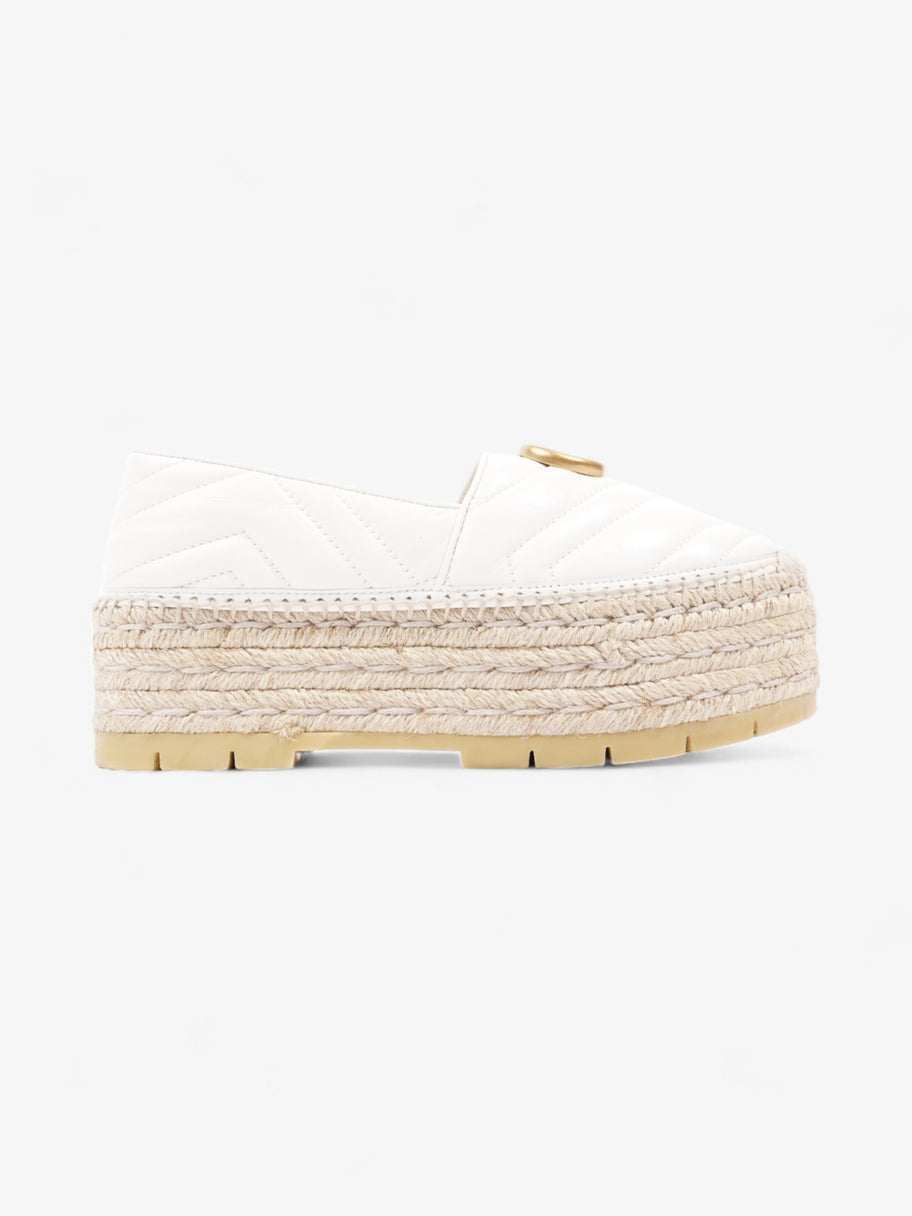 Gucci GG Marmont Platform Espadrille White / Gold Nappa Leather EU 36.5 UK 3.5 Image 1