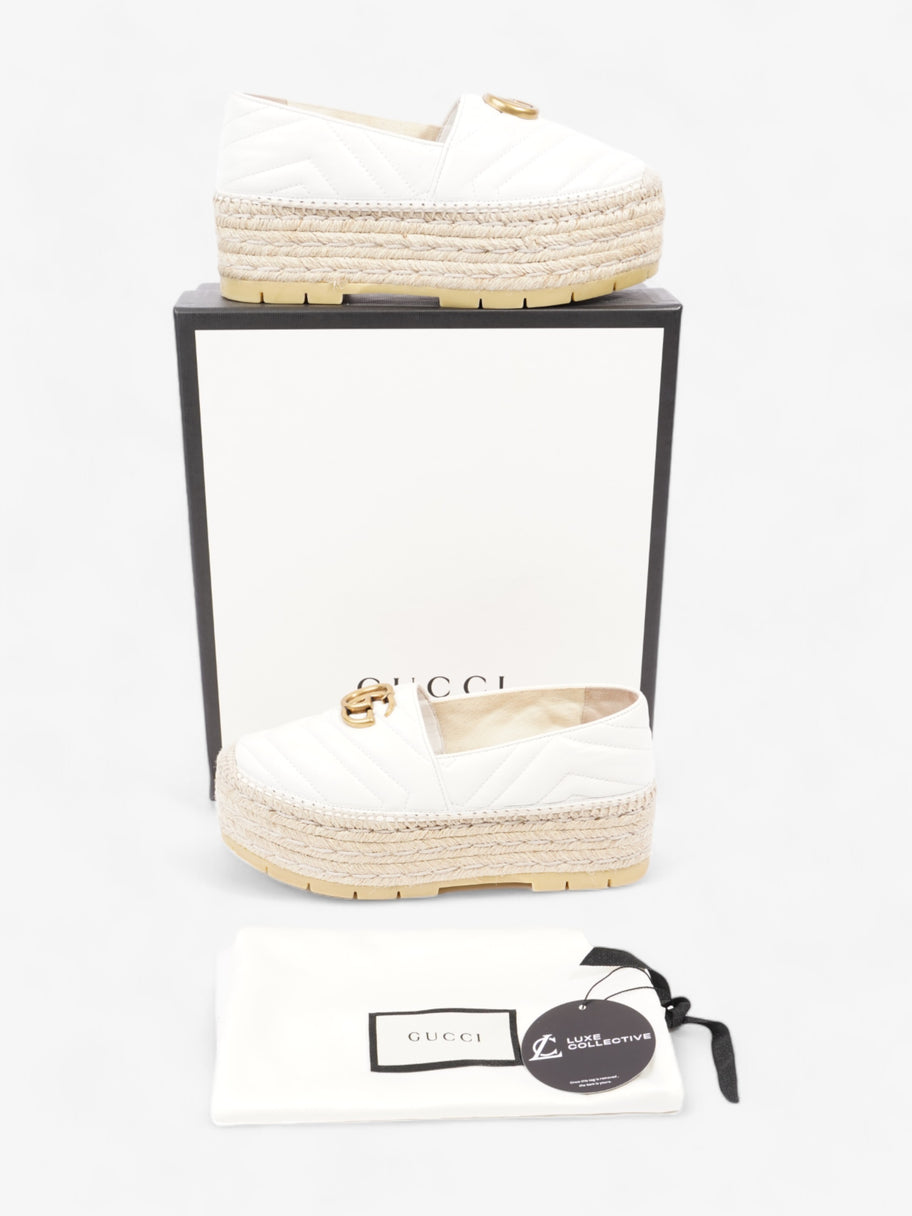 Gucci GG Marmont Platform Espadrille White / Gold Nappa Leather EU 36.5 UK 3.5 Image 10