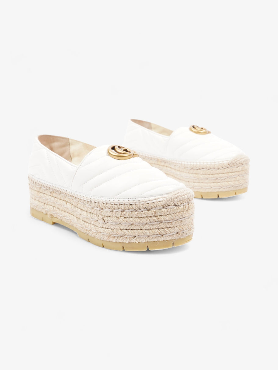 Gucci GG Marmont Platform Espadrille White / Gold Nappa Leather EU 36.5 UK 3.5 Image 2