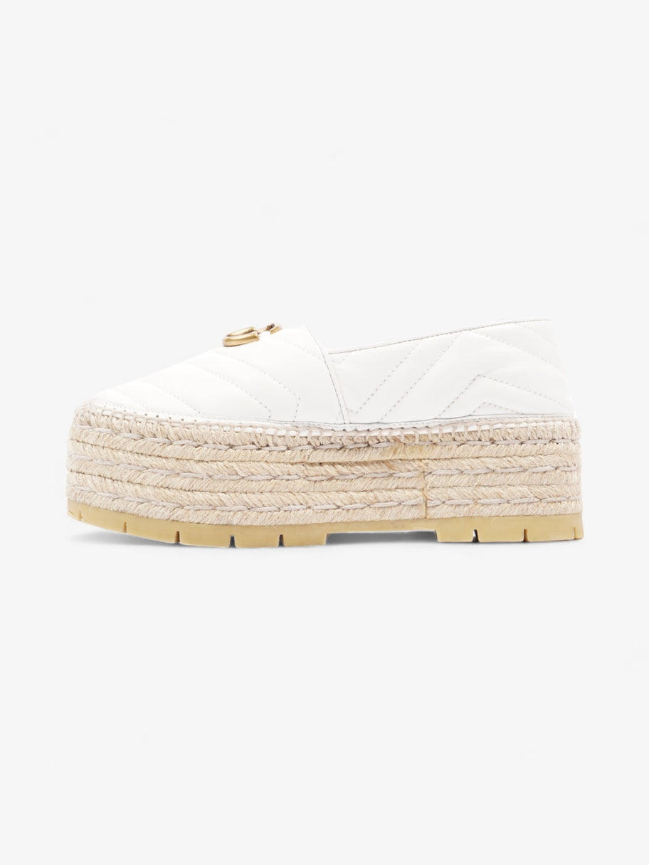 Gucci GG Marmont Platform Espadrille White / Gold Nappa Leather EU 36.5 UK 3.5 Image 3