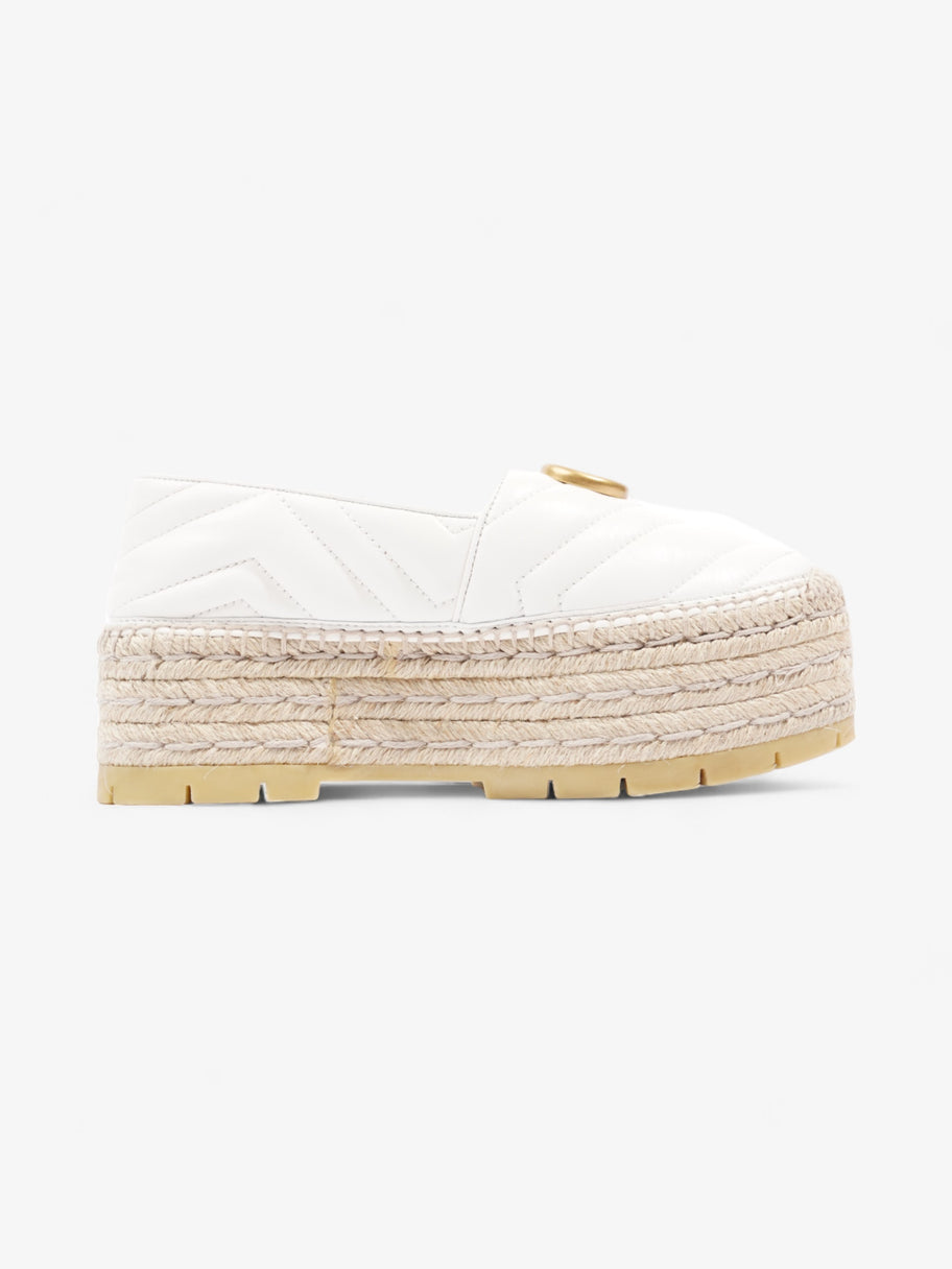 Gucci GG Marmont Platform Espadrille White / Gold Nappa Leather EU 36.5 UK 3.5 Image 4