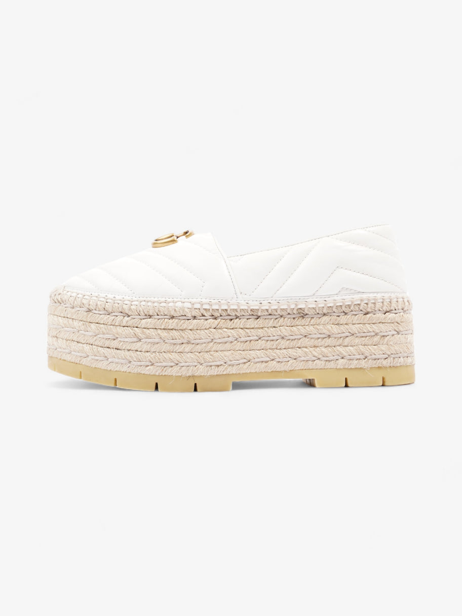 Gucci GG Marmont Platform Espadrille White / Gold Nappa Leather EU 36.5 UK 3.5 Image 5