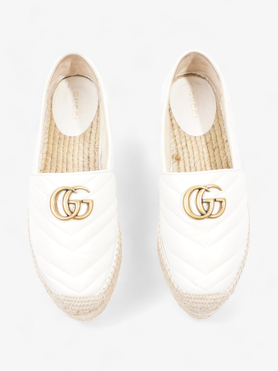 Gucci GG Marmont Platform Espadrille White / Gold Nappa Leather EU 36.5 UK 3.5 Image 8