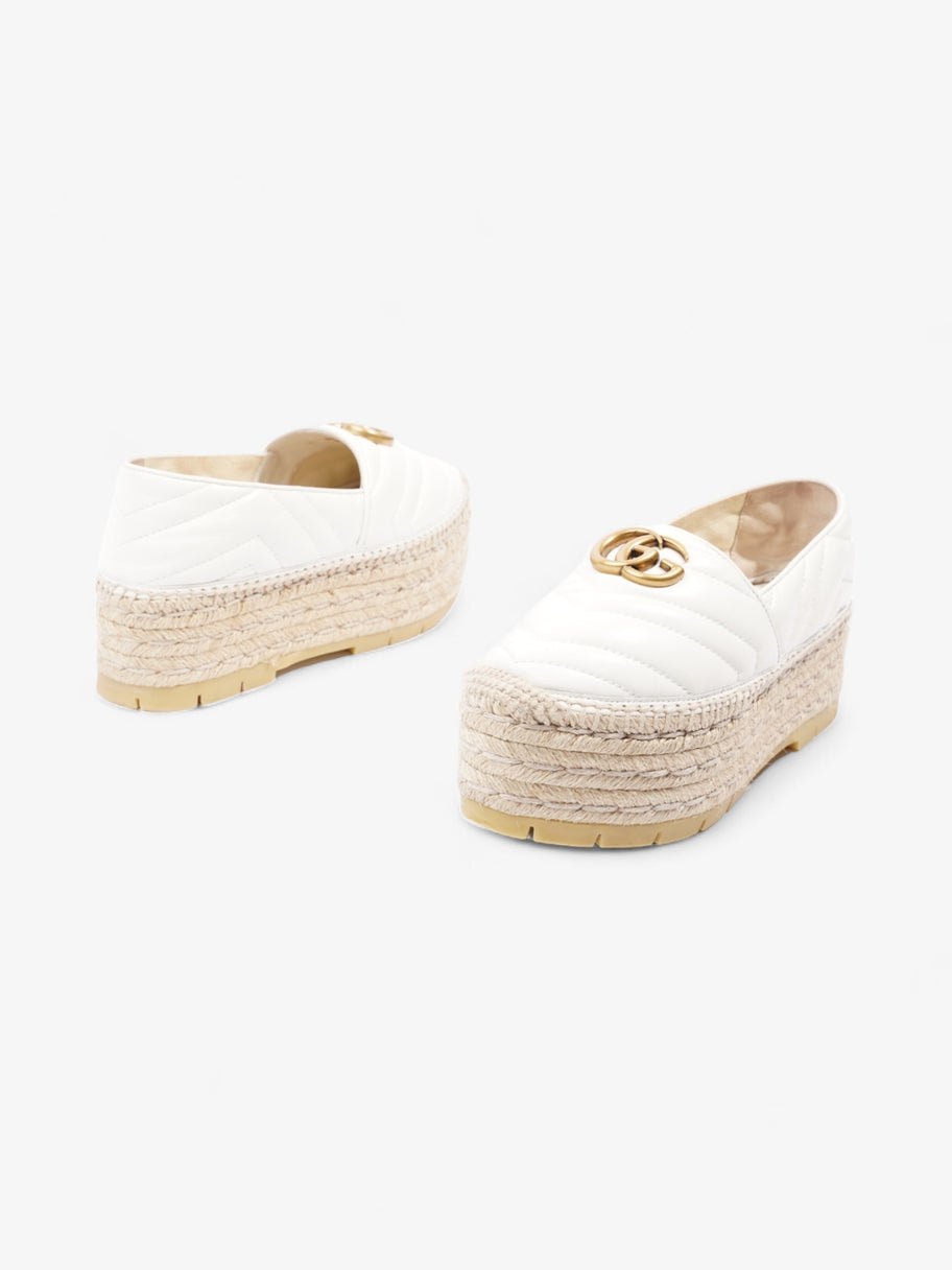 Gucci GG Marmont Platform Espadrille White / Gold Nappa Leather EU 36.5 UK 3.5 Image 9