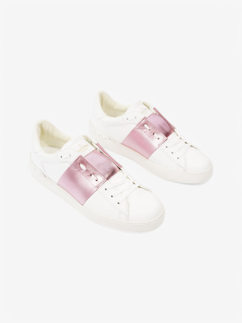  Valentino VLTN Open Sneakers White  / Pink Leather EU 41 UK 8