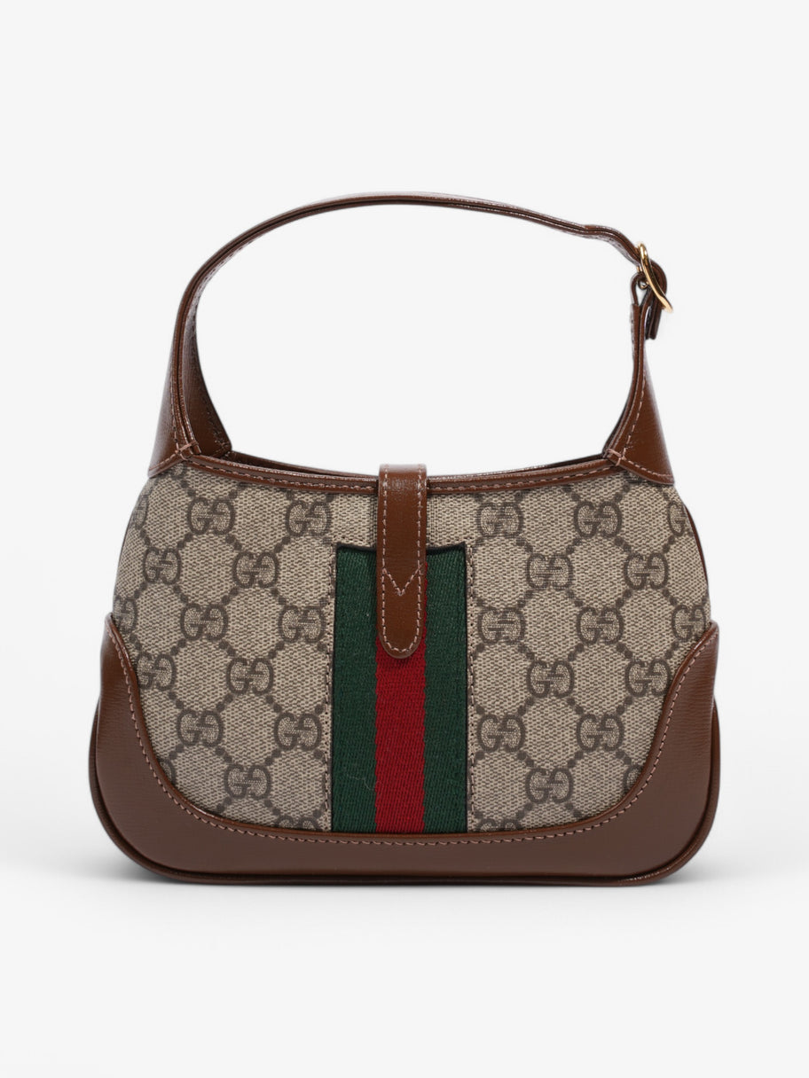 Gucci Jackie 1961 GG Supreme / Brown / Green Coated Canvas Mini Image 4