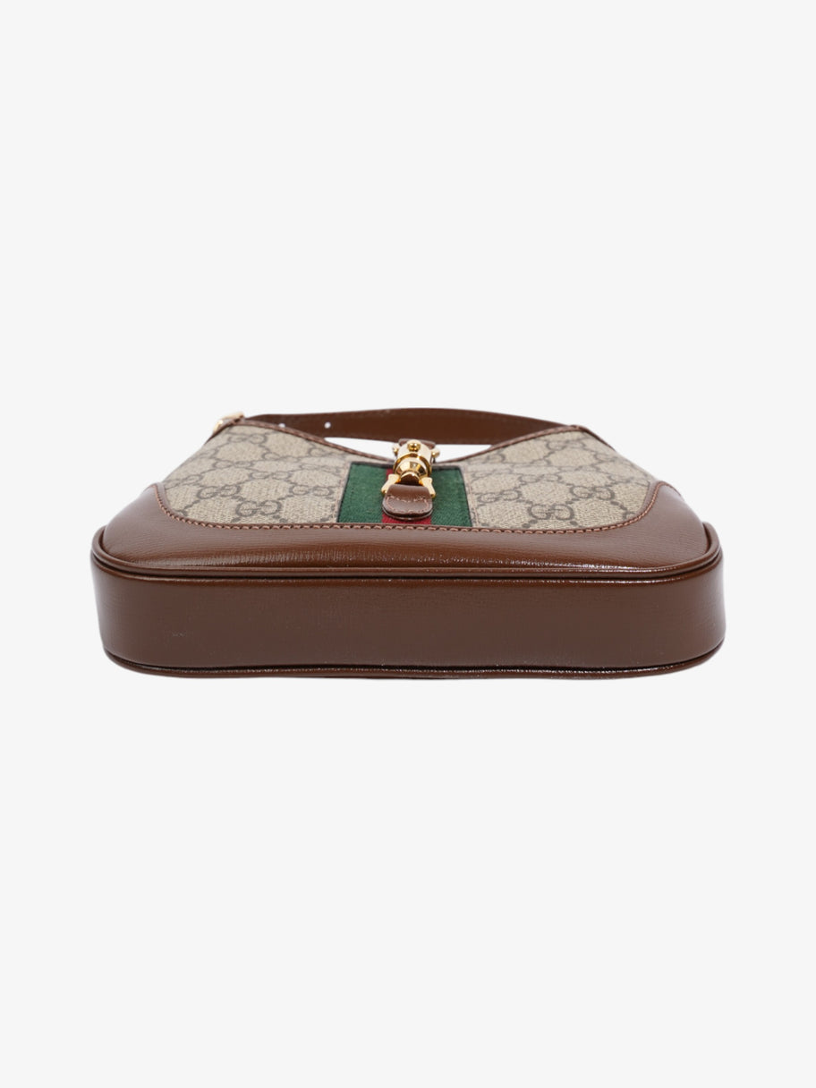 Gucci Jackie 1961 GG Supreme / Brown / Green Coated Canvas Mini Image 6