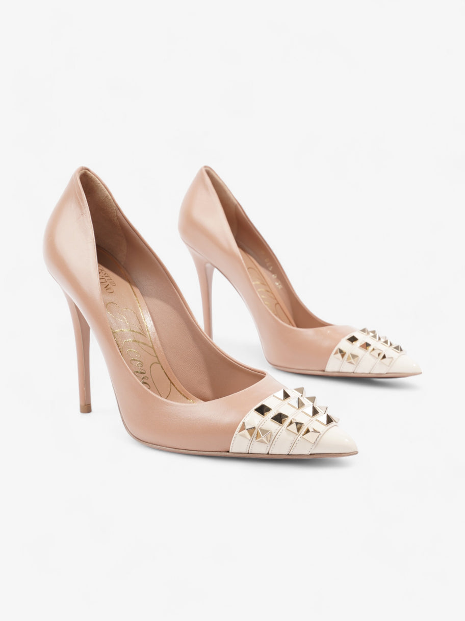 Valentino Rockstud Alcove Heels 110 Nude / White Leather EU 38 UK 5 Image 2