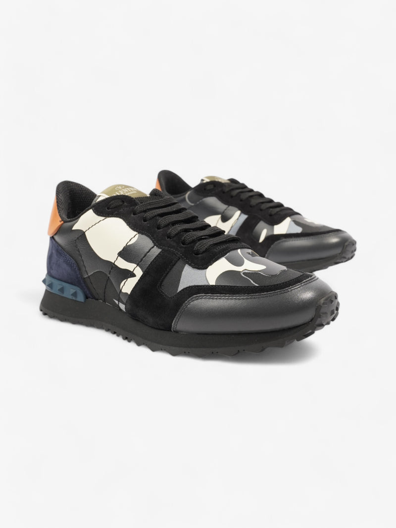  Valentino Rockrunner Sneakers Black / White / Orange Leather EU 41 UK 7