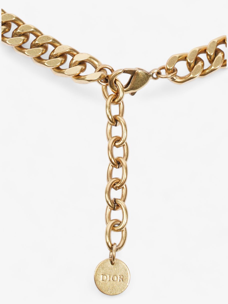 Christian Dior CD Chain Choker Gold Base Metal Image 3