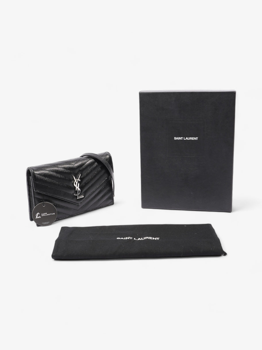 Saint Laurent Envelope Wallet On Chain Black Grained Leather Image 9