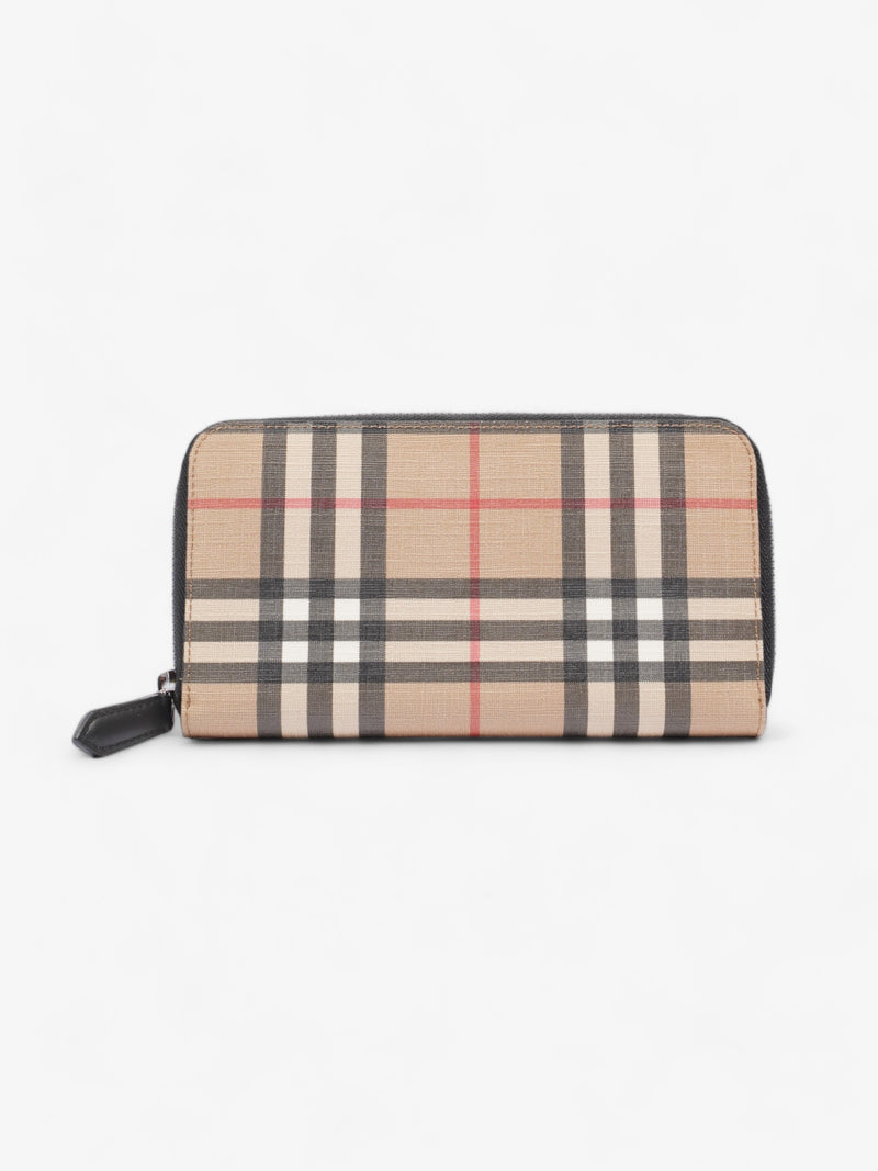  Burberry Elmore Zip Around Wallet House Check Canvas