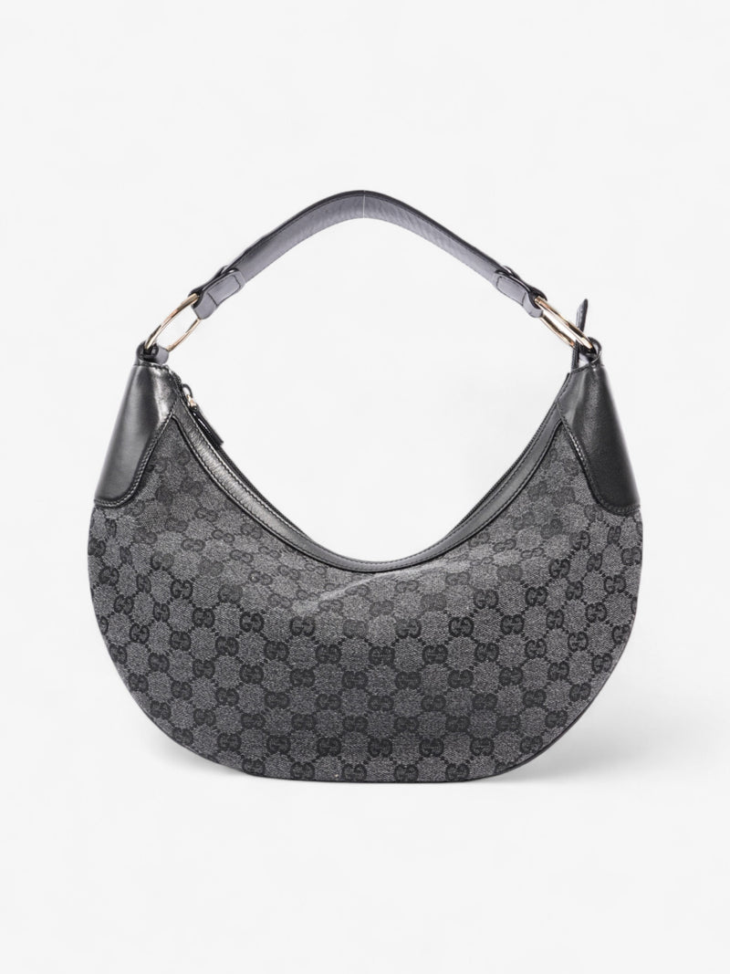  Gucci Half Moon Hobo Black Denim GG Supreme Denim