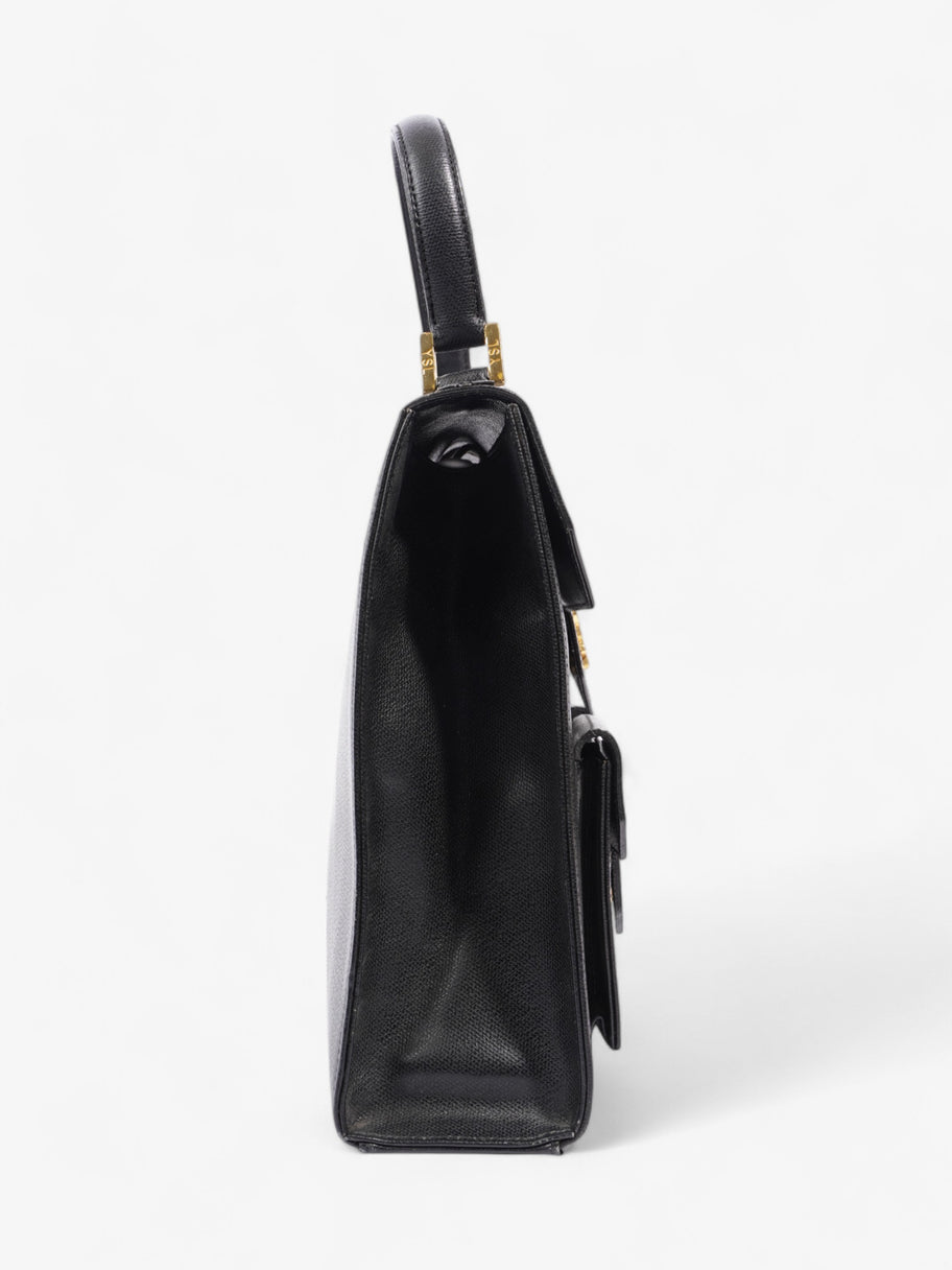 Saint Laurent Vintage Top Handle Black Grained Leather Image 5