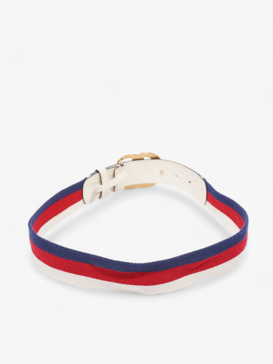 GG Marmont Belt White / Red / Blue Canvas 75cm 30