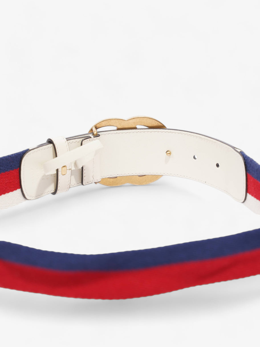 GG Marmont Belt White / Red / Blue Canvas 75cm 30