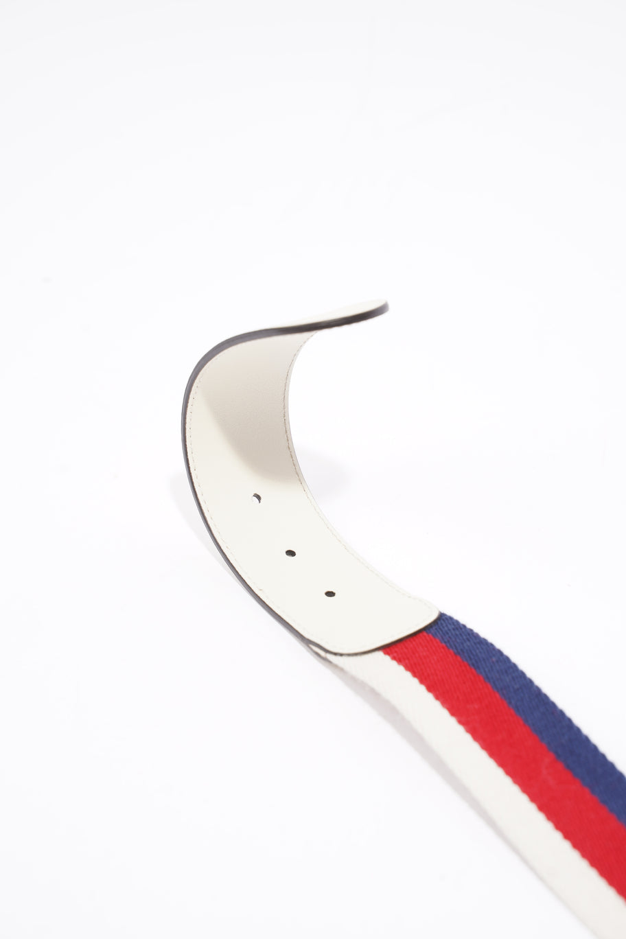 GG Marmont Belt White / Red / Blue Canvas 75cm 30