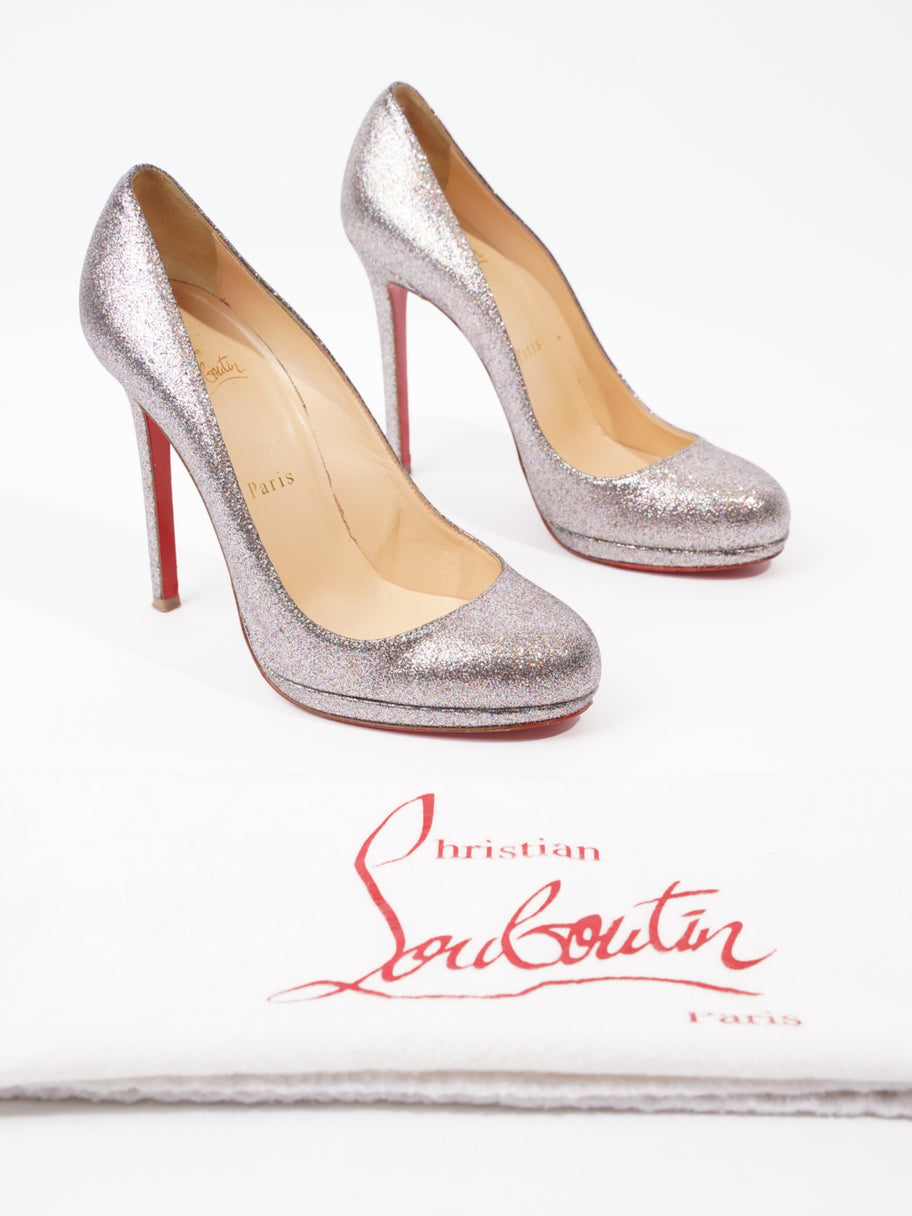 Christian Louboutin Simple Pump 100mm Silver Glitter EU 38 UK 5 Image 10