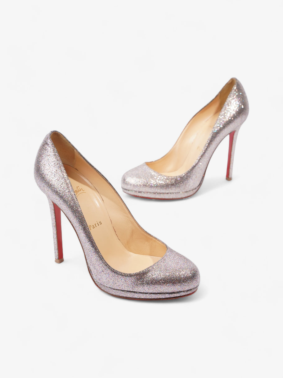 Christian Louboutin Simple Pump 100mm Silver Glitter EU 38 UK 5 Image 9