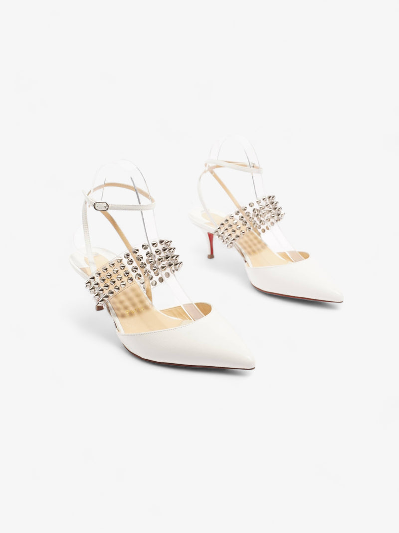  Christian Louboutin Levita 55 55 White / Silver Leather EU 37 UK 4