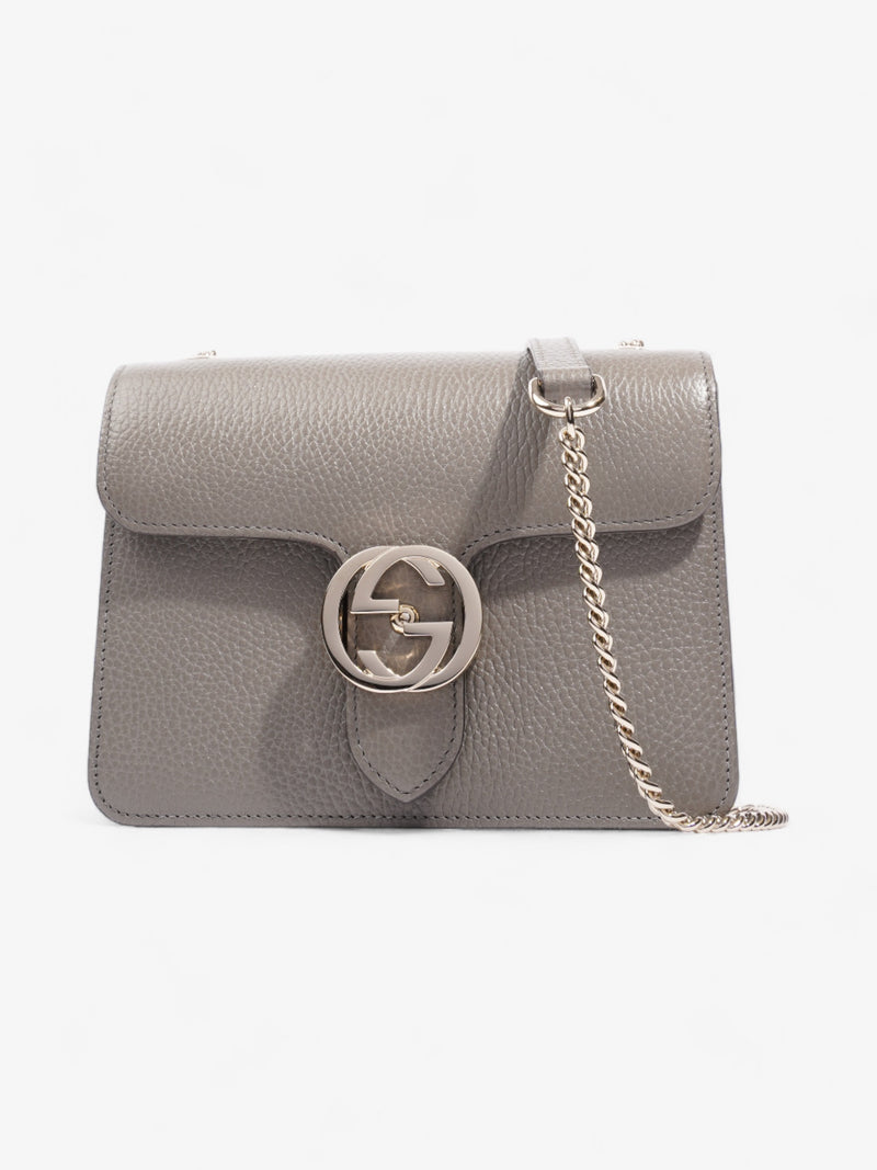  Gucci Interlocking Bag Grey Leather Small